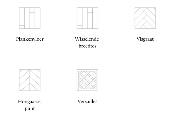 plankenvloer parket met wisselende breedtes visgraat parket hongaarse punt versailles patroon