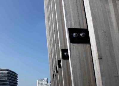 Revetement de Facade en bois jointé et laminé Domino